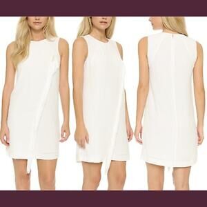 Rebecca Taylor Fringe Shift Dress 8 Chalk White Sleeveless coastal cowgirl